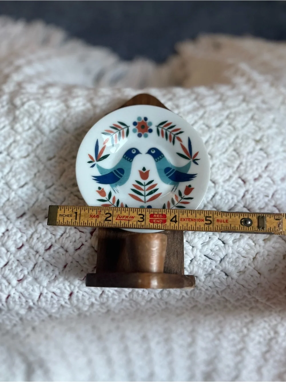 Small Folk Art Bird Wall plate candle sconce - Home Wall Decor